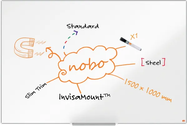 Nobo Impression Pro Stål-Whiteboard 150x100cm Vit
